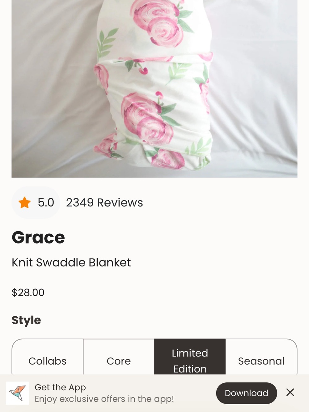 Copper Pear “Grace” Floral Baby Bundle- White with Pink and Green Roses